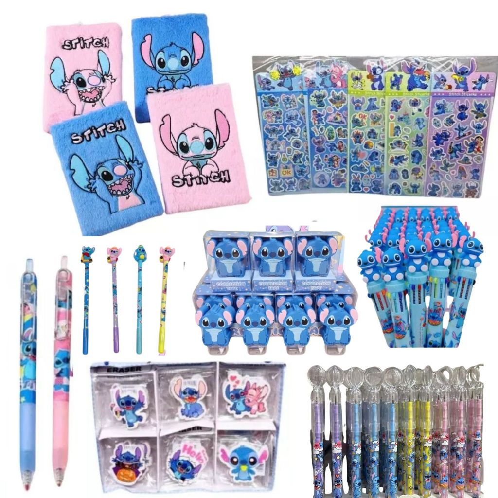 Kit 7 itens Papelaria Fofa Stitch escolar caderno apontador lapis adesivo Kit 7 itens Papelaria Fofa Stitch escolar caderno apontador lapis adesivo - Oferta na Shopee
