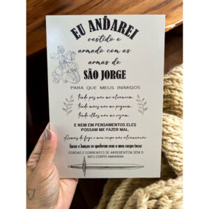 Placa Decorativa Adesivada Oração São Jorge Mdf - Oferta na Shopee