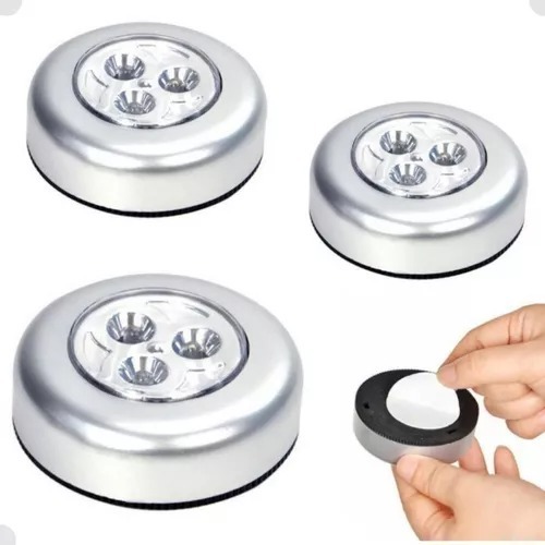 03 Lâmpada Luminária Toque 3 Led Armário Parede Teto Sem Fio Guarda Roupa Closet 03 Lâmpada Luminária Toque 3 Led Armário Parede Teto Sem Fio Guarda Roupa Closet
