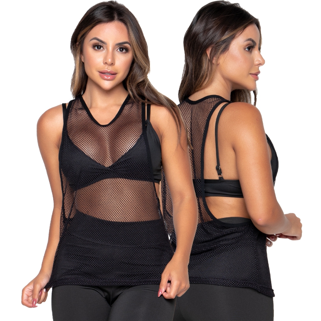Regata Feminina Telinha Moda Fitness Blusa Tulle Academia Transparente Treino Tecido Esportes 246 Regata Feminina Telinha Moda Fitness Blusa Tulle Academia Transparente Treino Tecido Esportes 246