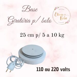 Base giratória para bolo 25 cm p/ até 10 kg 110 ou 220 volts - Oferta na Shopee