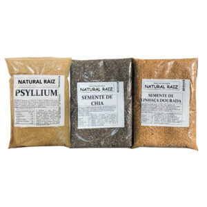 Kit Intestino Saudavel Psyllium + Chia + Linhaça Dourada - Oferta na Shopee