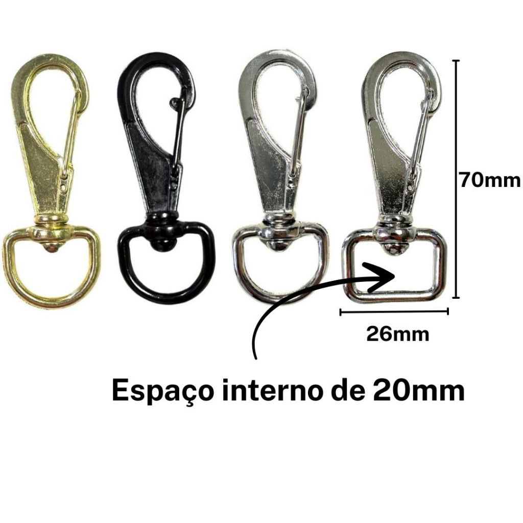 Gancho Mosquetão 70mm - DIVERSAS CORES - Escolha de 5 a 30 unidades Gancho Mosquetão 70mm - DIVERSAS CORES - Escolha de 5 a 30 unidades - Oferta na Shopee