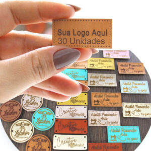Etiquetas Em Couro Sintético #personalizada Com Sua Marca - Oferta na Shopee