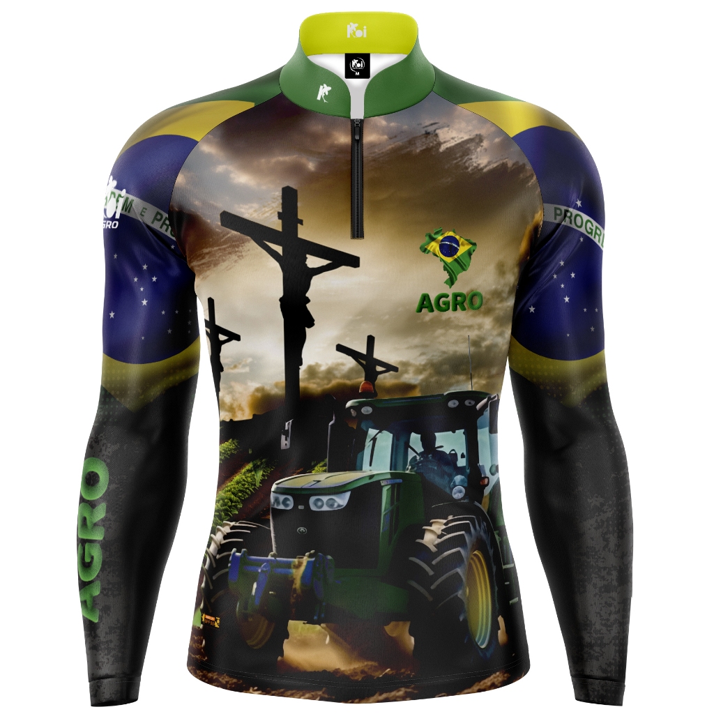 Camiseta Camisa Blusa Agro Brasil Cruz Trator Com Zíper Proteção Uv50+ Camiseta Camisa Blusa Agro Brasil Cruz Trator Com Zíper Proteção Uv50+ - Oferta na Shopee