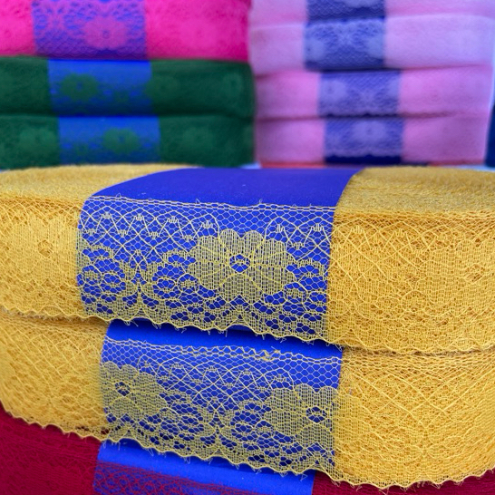 Renda Rígida 4,00cm de largura Peças com 100 metros 100% poliéster Rendinha, Renda de Nylon Renda Rígida 4
