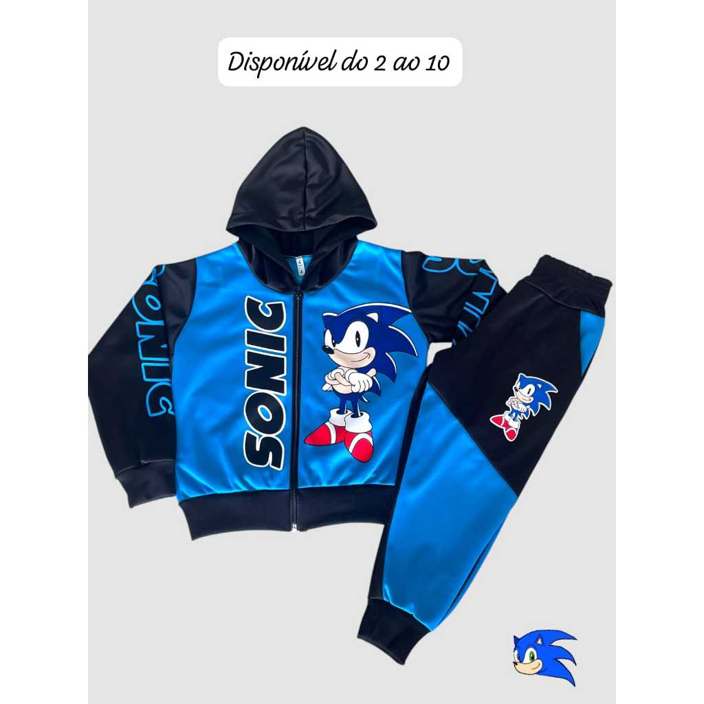 Conjunto infantil menino SONIC de inverno masculino casaco com ziper calça com elástico lindo e forrado Conjunto infantil menino SONIC de inverno masculino casaco com ziper calça com elástico lindo e forrado - Oferta na Shopee