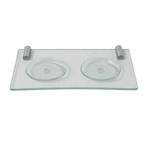Porta Sabonete Duplo - Vidro - 12x26cm 8mm - Oferta na Shopee