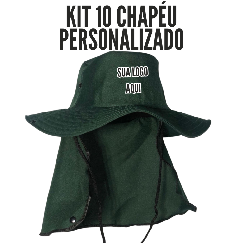Kit 10 Chapéu Pescador Personalizado Premium Com Proteção Kit 10 Chapéu Pescador Personalizado Premium Com Proteção - Oferta na Shopee