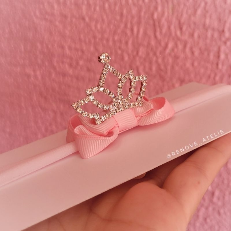 Laço Aurora Rosa Bebe Com Coroa Luxo - MICRO 5CM Laço Aurora Rosa Bebe Com Coroa Luxo - MICRO 5CM - Oferta na Shopee