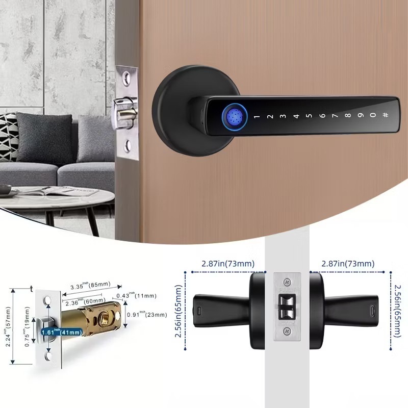 RAYKUBE-Fechadura porta de digital, Fechadura Digital com Senha, Smartlife, Tuya APP Desbloquear RAYKUBE-Fechadura porta de digital