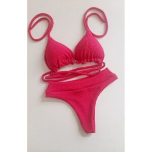 Biquini Cortininha Texturizado Com Bojo Removível - Oferta na Shopee