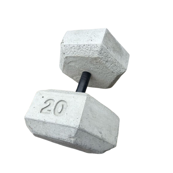 Halter de 20kg – Halter sextavado de cimento sem acabamento- Unidade Halter de 20kg – Halter sextavado de cimento sem acabamento- Unidade