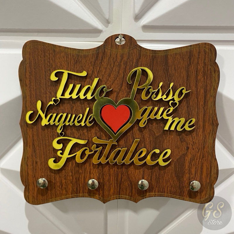Porta Chave Organizador Decoração Casa TUDO POSSO NAQUELE QUE ME FORTALECE Porta Chave Organizador Decoração Casa TUDO POSSO NAQUELE QUE ME FORTALECE - Oferta na Shopee