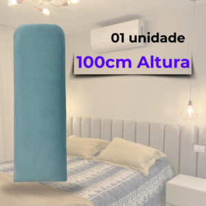 Cabeceira de Cama (Unitario) 1 Módulo 100x20 Estofado Autocolante Reto Nuvem ou Canto Arredondado - Oferta na Shopee
