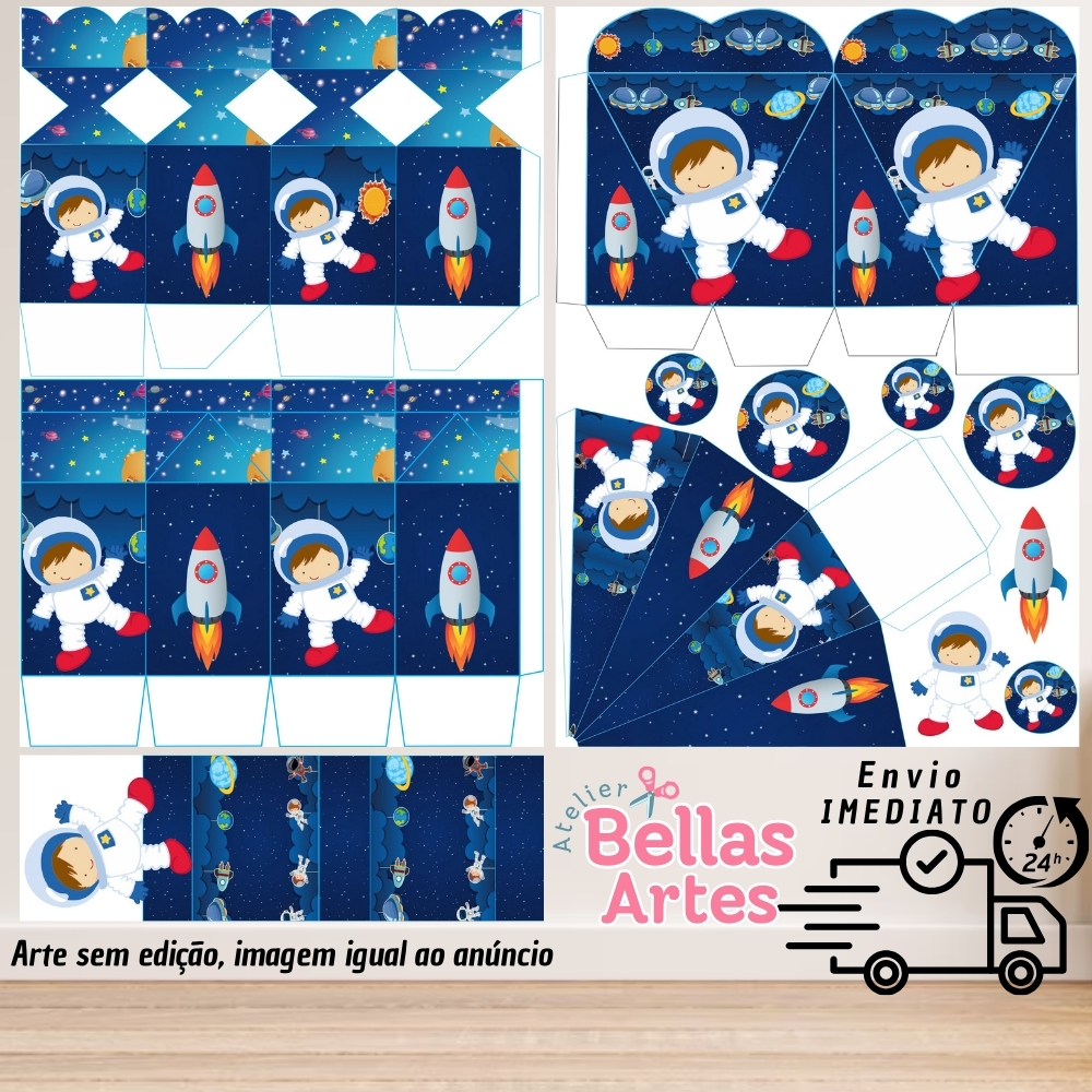KIT LEMBRANCINHAS ASTRONAUTA COM 80/160 ITENS (S/COM NOME – ENVIO 24H KIT LEMBRANCINHAS ASTRONAUTA COM 80/160 ITENS (S/COM NOME – ENVIO 24H