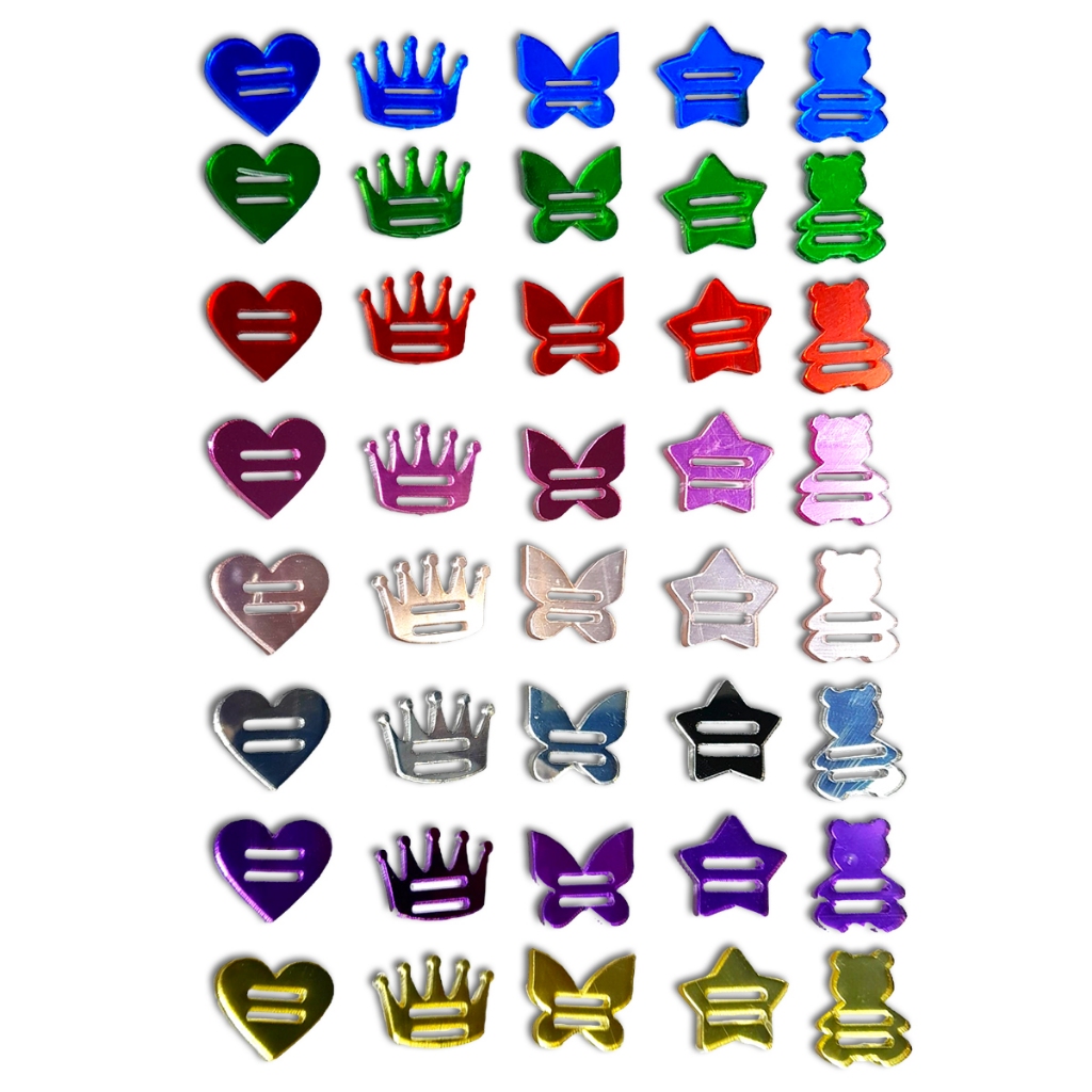 Aplique Finalizador | Pacote com 100 Unidades | 5 Modelos Apliques Finalizadores Passante Aplique Finalizador | Pacote com 100 Unidades | 5 Modelos Apliques Finalizadores Passante