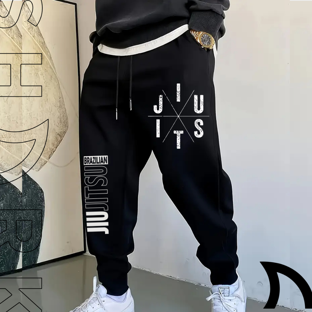 Calça Masculina Moletom Esportiva Jiu Jitsu Artes Marciais Simbolos Treino Inverno Calça Masculina Moletom Esportiva Jiu Jitsu Artes Marciais Simbolos Treino Inverno - Oferta na Shopee