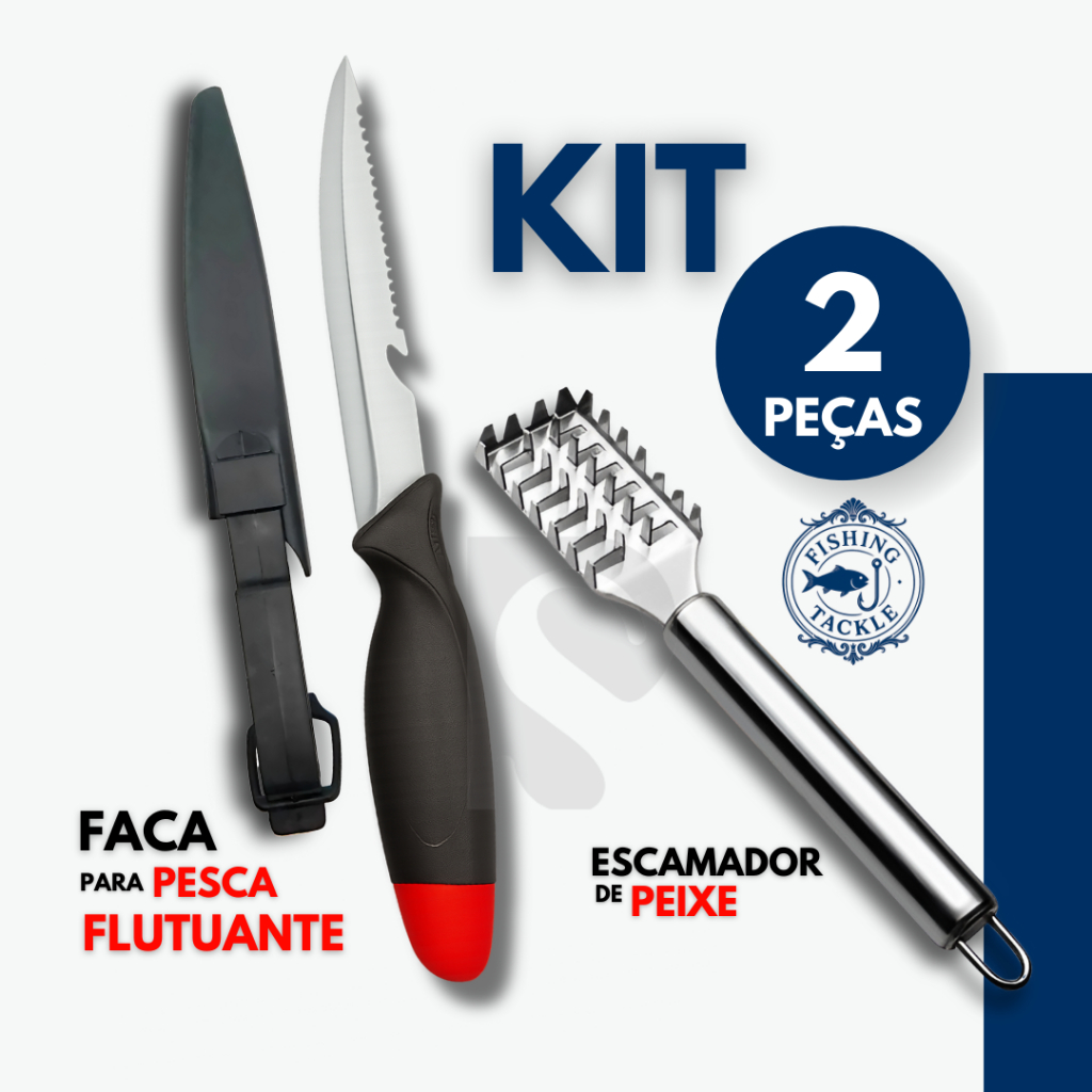 Faca de Pesca Kit 2 ou 1 Peça Fileteira Flutuante com Descamador de Peixe Pescadores Profissional Faca de Pesca Kit 2 ou 1 Peça Fileteira Flutuante com Descamador de Peixe Pescadores Profissional
