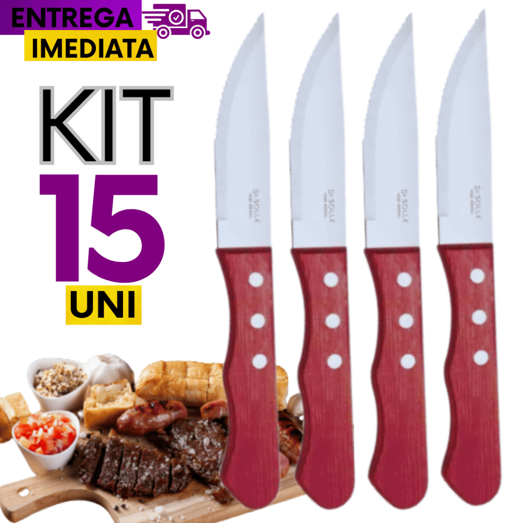 15 Facas Para Churrasco OUTBACK Linha Premium Inox Resistência Máxima 15 Facas Para Churrasco OUTBACK Linha Premium Inox Resistência Máxima - Oferta na Shopee