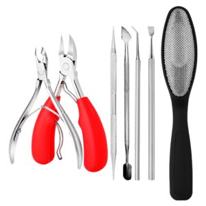 Kit Manicure Podologia Alicate Inox Espátula Raspador Lixa Pé Cabo Emborrachado Curvo - Oferta na Shopee