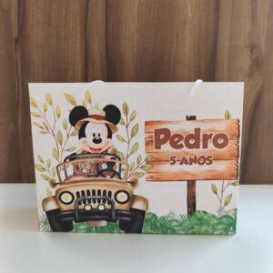 Sacolinha Personalizada Mickey Safari- Pegue e Monte - Oferta na Shopee