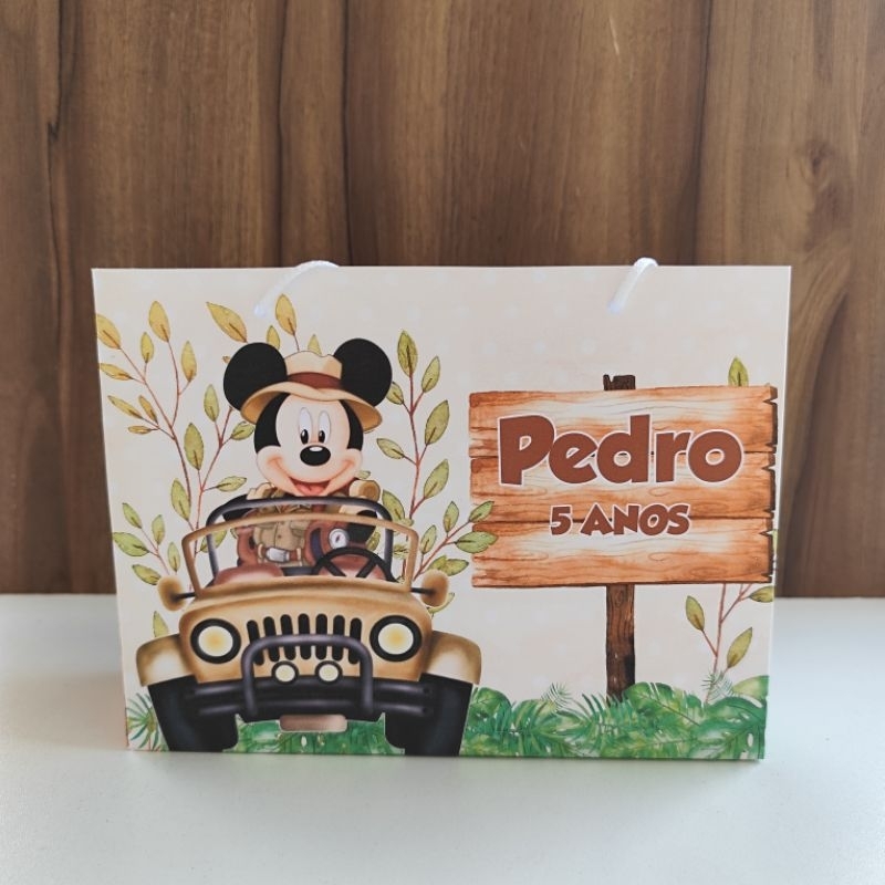 Sacolinha Personalizada Mickey Safari- Pegue e Monte Sacolinha Personalizada Mickey Safari- Pegue e Monte - Oferta na Shopee