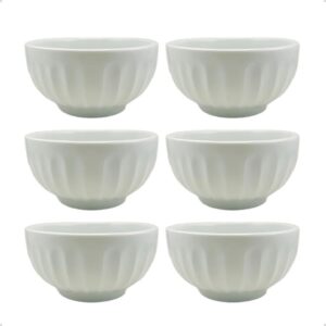 Cumbucas de porcelana 500ml CANELADA grande - 06 unidades - Oferta na Shopee