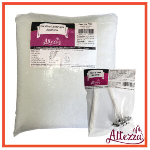 Kit 1 Kg Parafina Lentilhada 100% Pura 140 + 24 Pavios 21 Cm - Oferta na Shopee