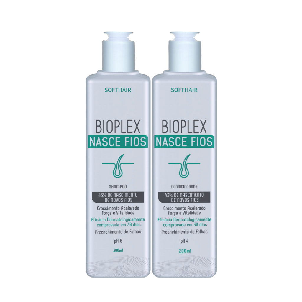 Kit Shampoo 300ml + Condicionador 200ml Nasce Fios Bioplex Kit Shampoo 300ml + Condicionador 200ml Nasce Fios Bioplex