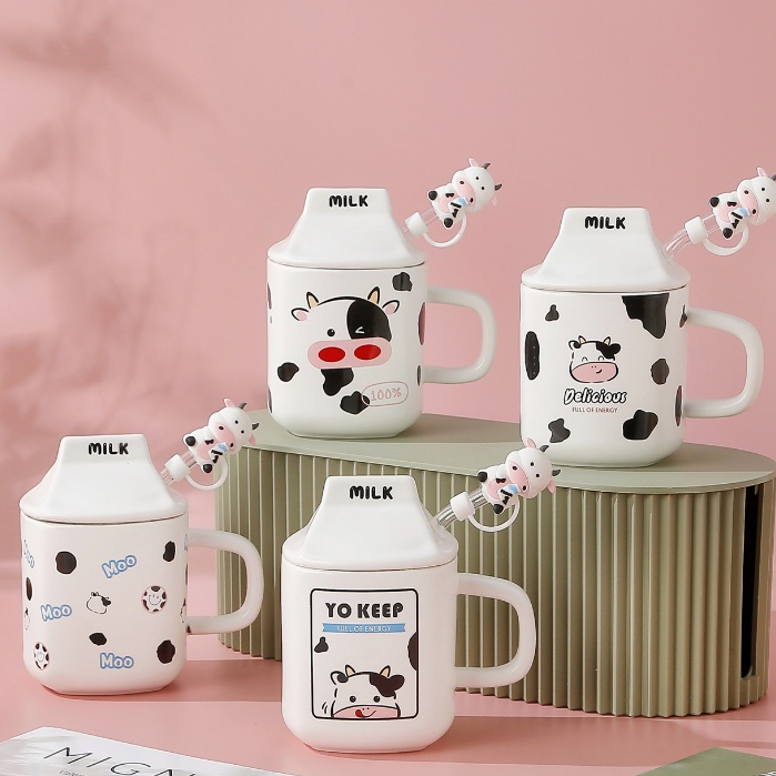 Caneca divertida de cerâmica 330ML Copo de Cerâmica + Tampa de Cerâmica + Canudo de Vidro Boneca Caneca divertida de cerâmica 330ML Copo de Cerâmica + Tampa de Cerâmica + Canudo de Vidro Boneca