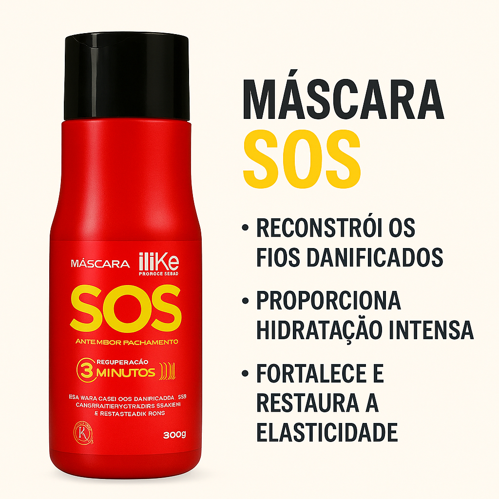 Máscara ILike SOS Antiemborrachamento Reconstrutora – 300ml – Pronta Entrega Original Máscara ILike SOS Antiemborrachamento Reconstrutora – 300ml – Pronta Entrega Original