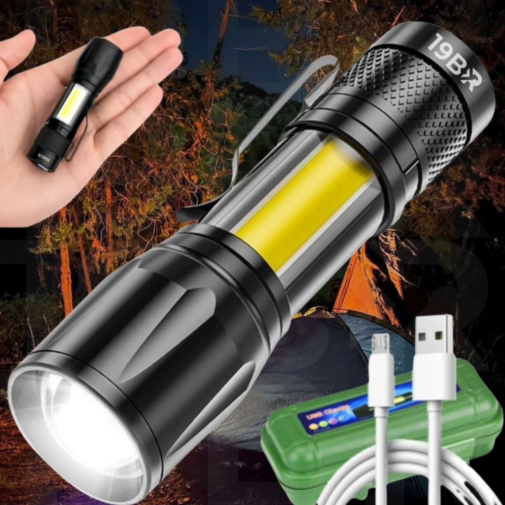 Mini Lanterna Tática Com Led E Zoom Recarregável USB Mini Lanterna Tática Com Led E Zoom Recarregável USB