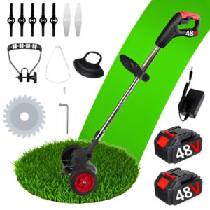Cortador De Grama 48V 2500W 8000 mAh Roçadeira Eletrica Com Rodas 2 Baterias Com Acessórios - Oferta na Shopee
