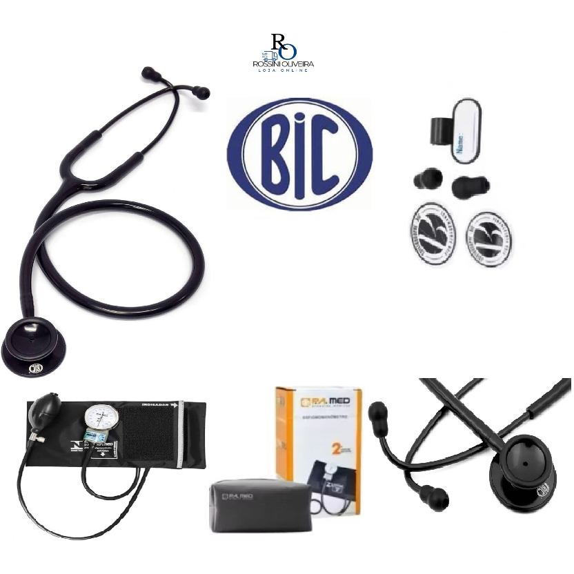Kit Ap. Pressão Bic P.a. med Esfigmomanômetro + Estetoscópio Efficace BLACK TOTAL Kit Ap. Pressão Bic P.a. med Esfigmomanômetro + Estetoscópio Efficace BLACK TOTAL - Oferta na Shopee