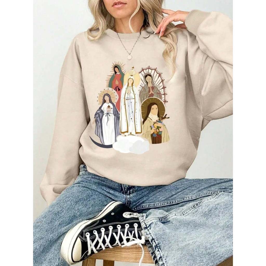 Moletom Gola Redonda Feminino Estampa Católica Flanelado Algodão Santas Nossa Senhora Religioso Moletom Gola Redonda Feminino Estampa Católica Flanelado Algodão Santas Nossa Senhora Religioso - Oferta na Shopee