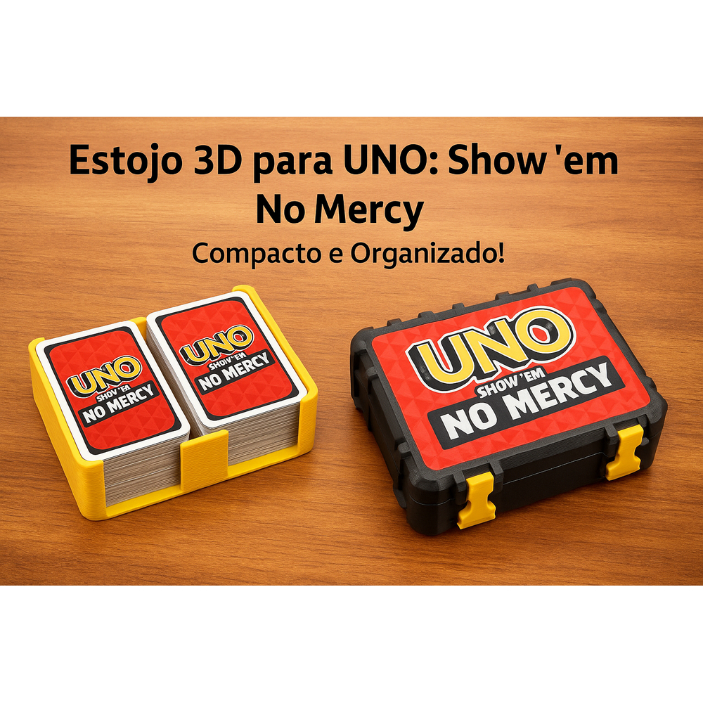 Caixa Organizadora UNO No Mercy – Compacta, Resistente e Estilosa para Proteger Seu Baralho! Caixa Organizadora UNO No Mercy – Compacta