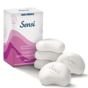 Kit com 5 Sabonetes Hidratantes Jequiti Sensi Leite de Amêndoas – 80g cada - Oferta na Shopee