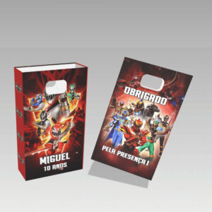 Lembrancinha sacolinha personalizada boca de palhaço Power Rangers - Oferta na Shopee