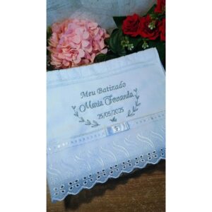 Toalha Bordada Personalizada para Batismo Batizado CAtólico Religioso Ou Apresentação no Altar - Oferta na Shopee