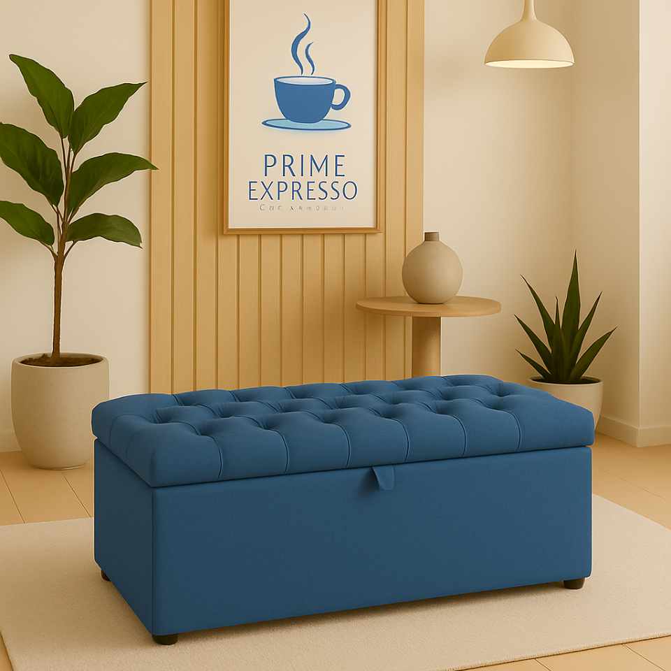 Baú Organizador Puff Estofado Multiuso com para Sala, Quarto e Decoração Baú Organizador Puff Estofado Multiuso com para Sala, Quarto e Decoração