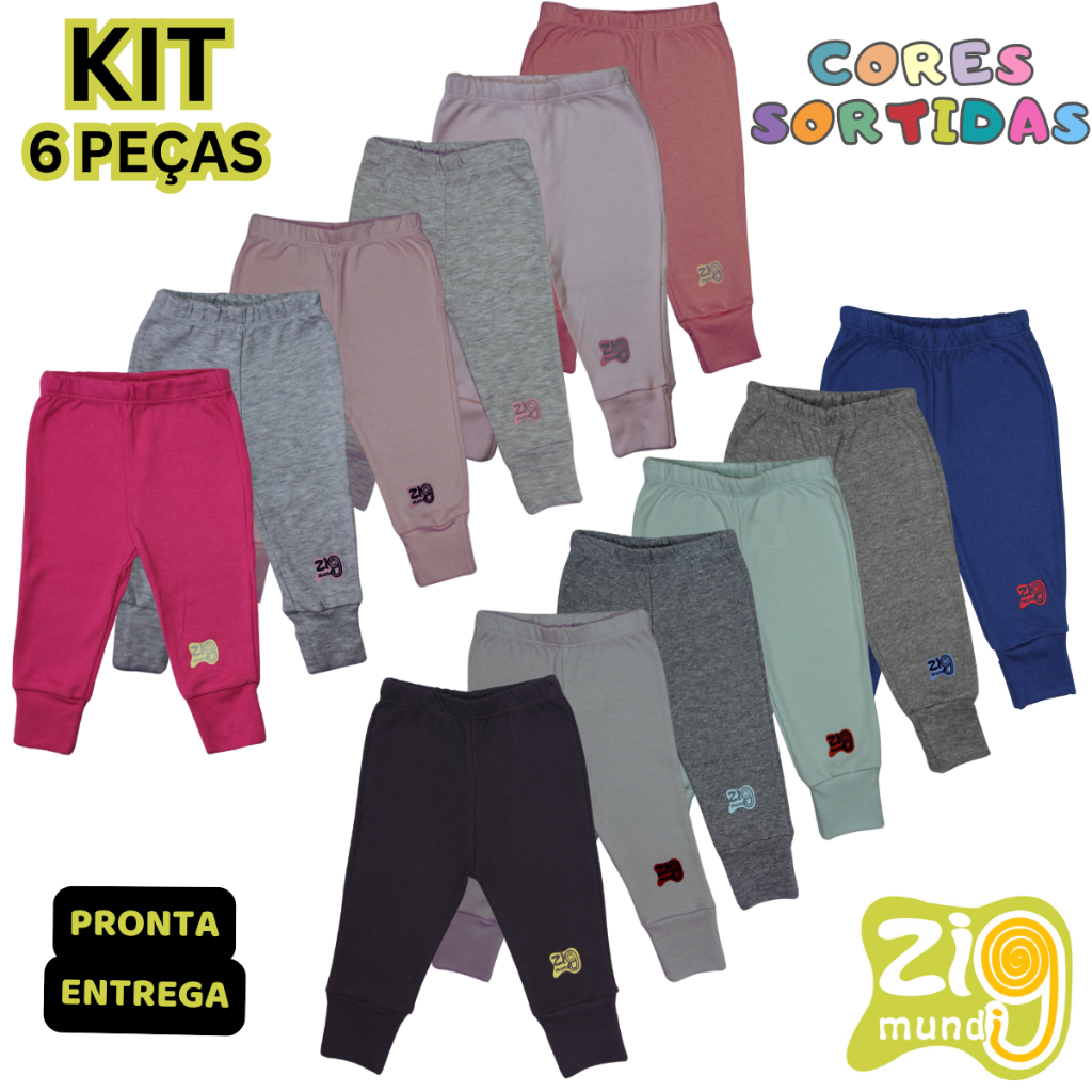 Calça Bebê Culote Pé Reversível Kit 6 Peças Zig Mundi Fabricado pela Bicho Molhado Calça Bebê Culote Pé Reversível Kit 6 Peças Zig Mundi Fabricado pela Bicho Molhado - Oferta na Shopee