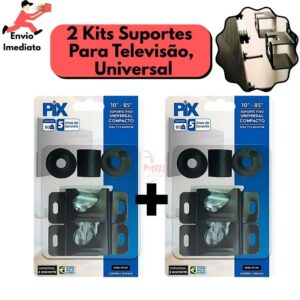 Kit 2 Suportes Tv Fixo Universal LED/LCD - PIX Plasma 10" até 85" Polegadas para Parede ou Painel - Oferta na Shopee