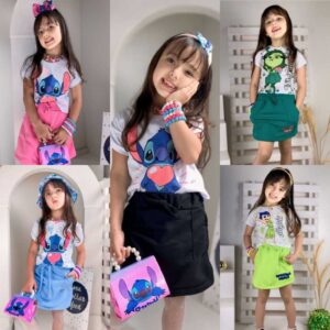 Conjunto Roupa Infantil Menina Baby look Short-saia Feminino 4 ao 12 Anos - Oferta na Shopee