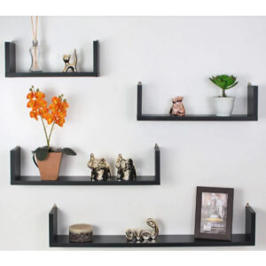4 Prateleira Nicho U 30/40/50/60 Preto / Branco Decoração Livros Sala Quarto Cozinha - Oferta na Shopee