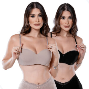 Kit 2 Sutiã Tomara Que Caia Bojo Reforçado Bustier Feminino Várias Cores - Oferta na Shopee