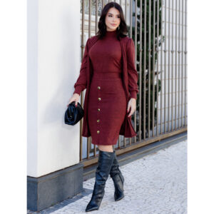 Conjunto feminino 3 peças Saia