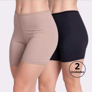 Kit 2 Short Anágua Meia Perna Liso Conforto Segunda Pele Feminino Bermuda Moda íntima Lingerie - Oferta na Shopee