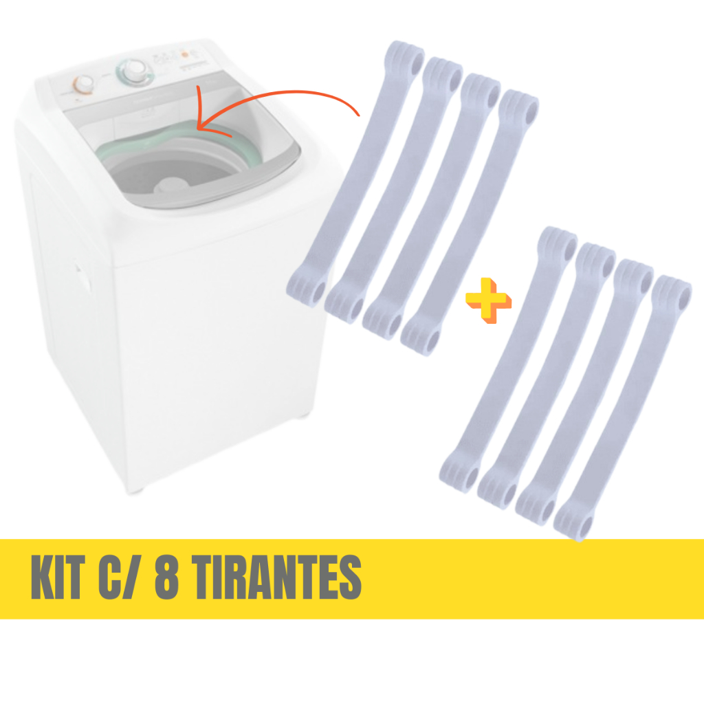 Kit 8 Tirantes Para Maquina De Lavar Brastemp Consul Brancos 7 a 12 Kg 11cm Kit 8 Tirantes Para Maquina De Lavar Brastemp Consul Brancos 7 a 12 Kg 11cm