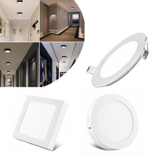 KIT2 Painel Led 12w 18w 25w Branco Frio Quente Neutro Quadrado Redondo Sobrepor Embutir ULTRA - Oferta na Shopee